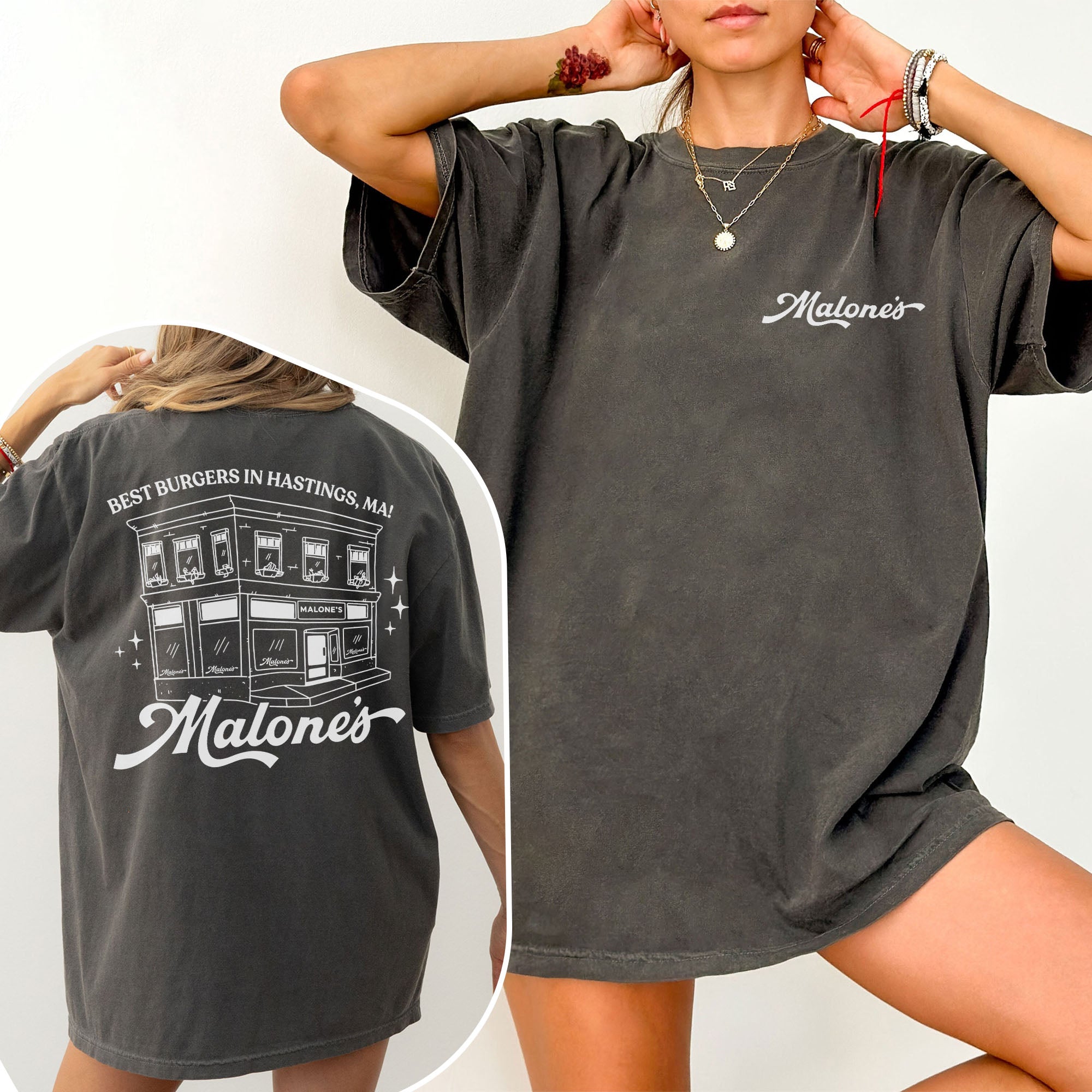 Malones Print Wash Tee | Best Burgers In Hastings Vintage Graphic
