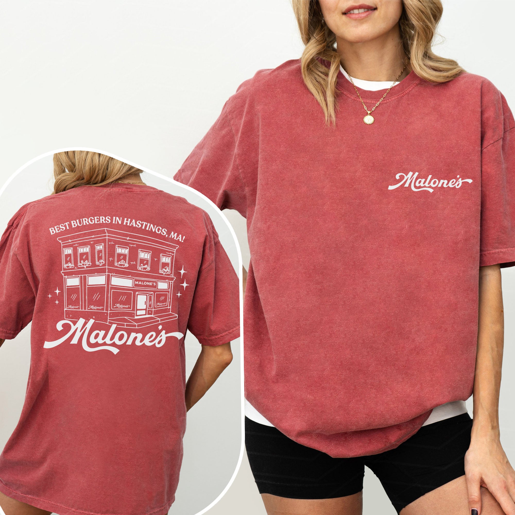 Malones Print Wash Tee | Best Burgers In Hastings Vintage Graphic