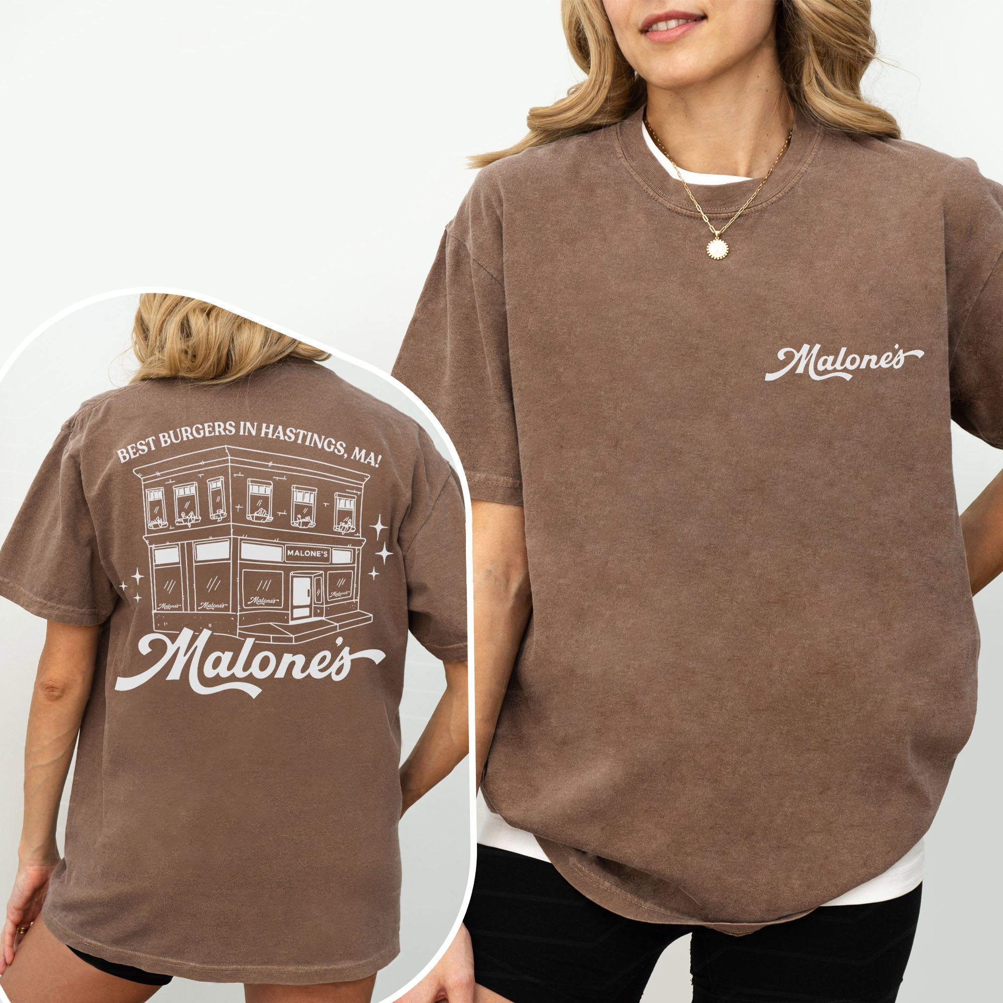 Malones Print Wash Tee | Best Burgers In Hastings Vintage Graphic